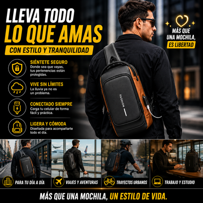 BOLSO ANTIRROBO CON CARGA USB+BLOQUEO