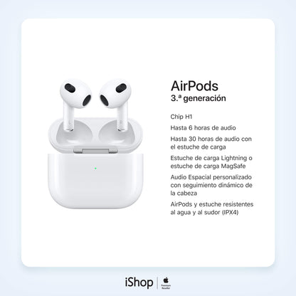 Apple OEM audífono AirPods con estuche de carga MagSafe (3ª gen)