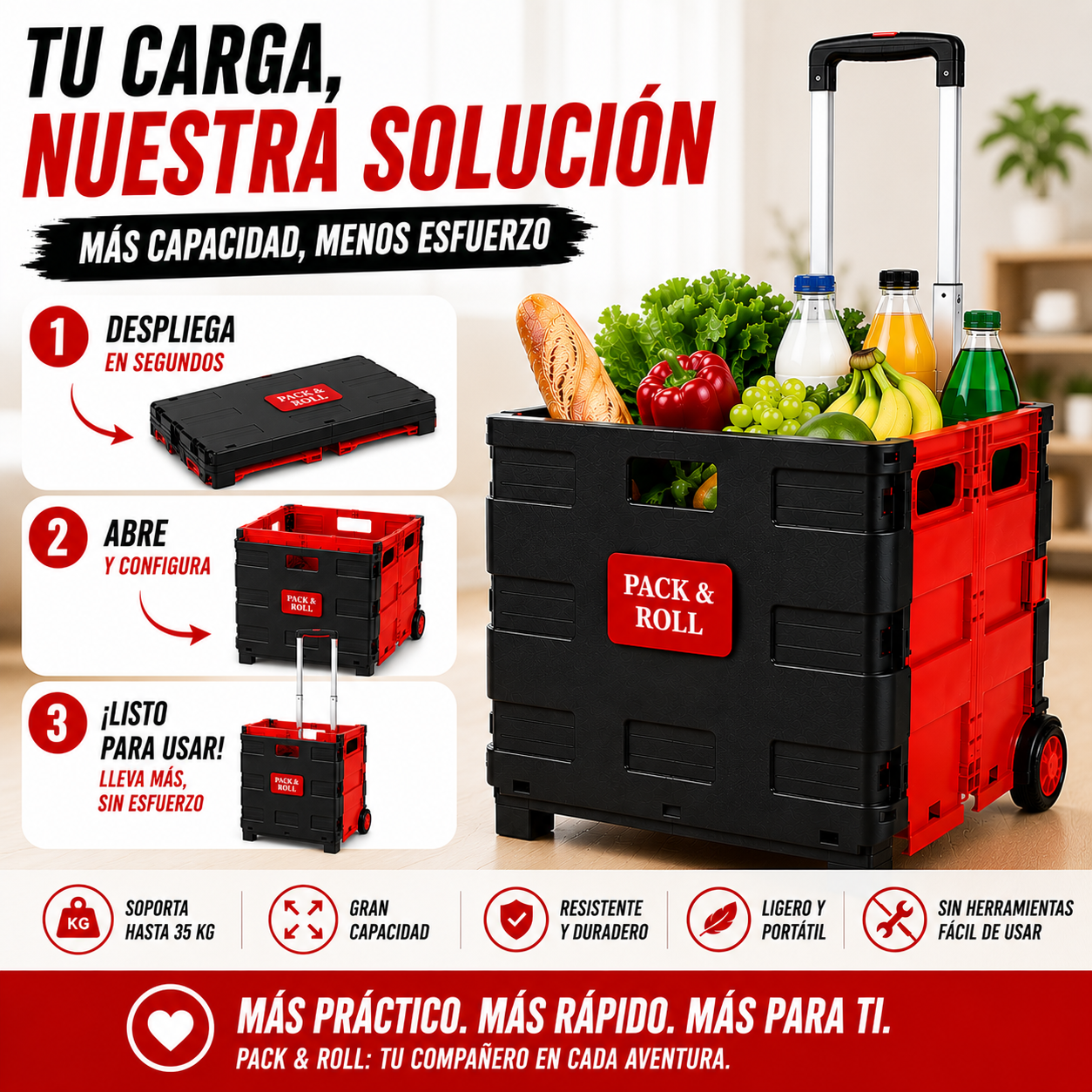 CARRITO PLEGABLE MULTIFUNCIONAL+ ENVÍO GRATIS 🚚