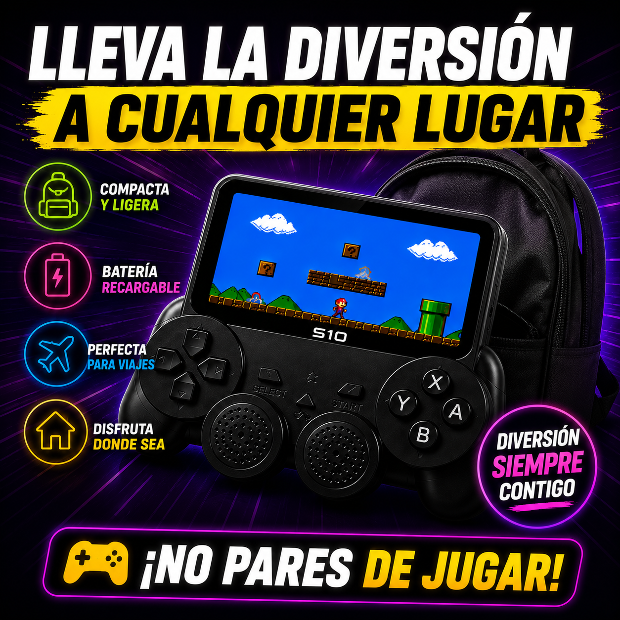 Consola Juegos Retro S10-520 Juegos+ ENVÍO GRATIS 🚚