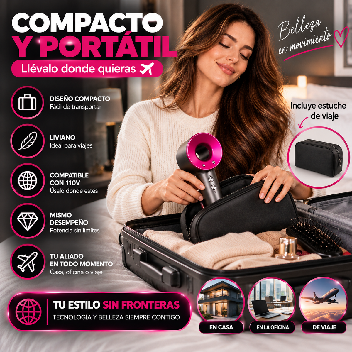 Secador Moldeador de Cabello Profesional 5 en 1