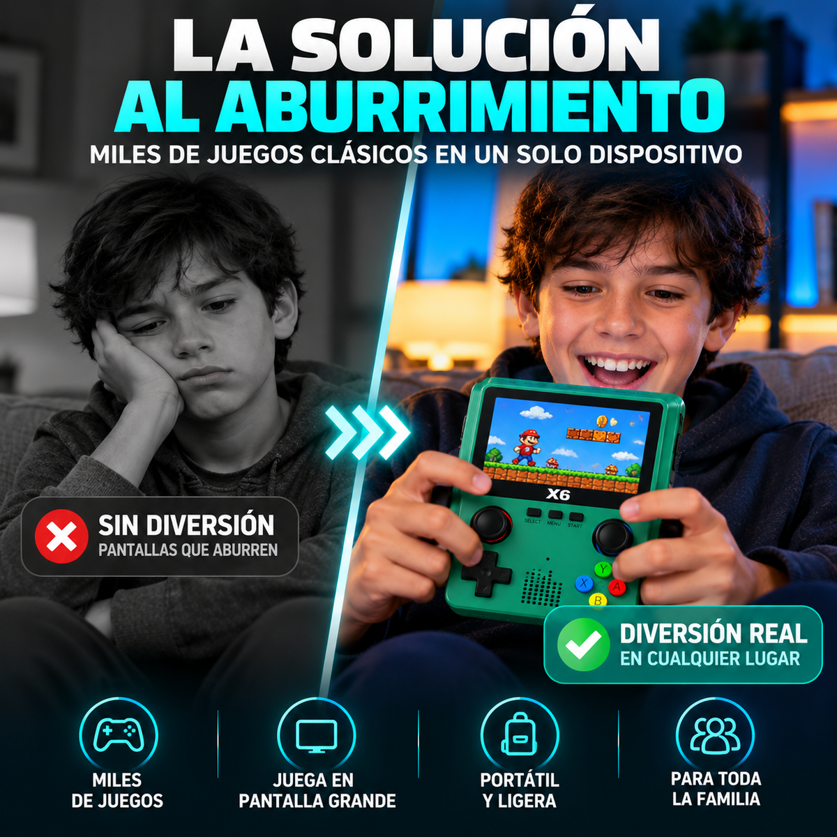 Consola Portátil Videojuegos RETRO X6+10.000 Juegos