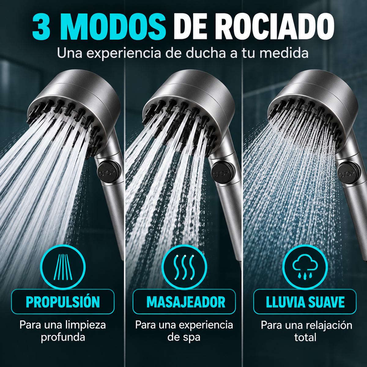 Pack de 2 unidades Ducha Masajeadora SPA