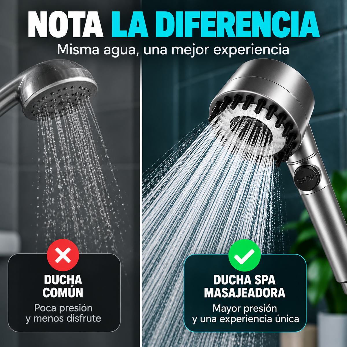 Pack de 2 unidades Ducha Masajeadora SPA