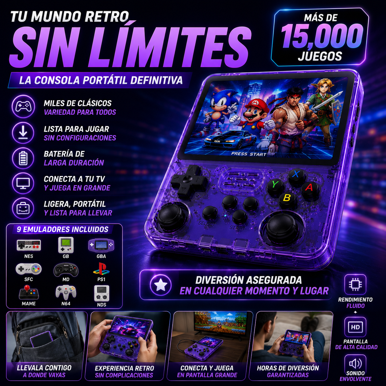 Consola R36S +15.000 Juegos Retro+ ENVÍO GRATIS 🚚