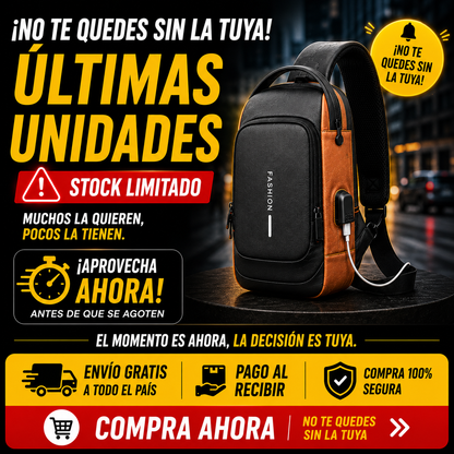 BOLSO ANTIRROBO CON CARGA USB+BLOQUEO