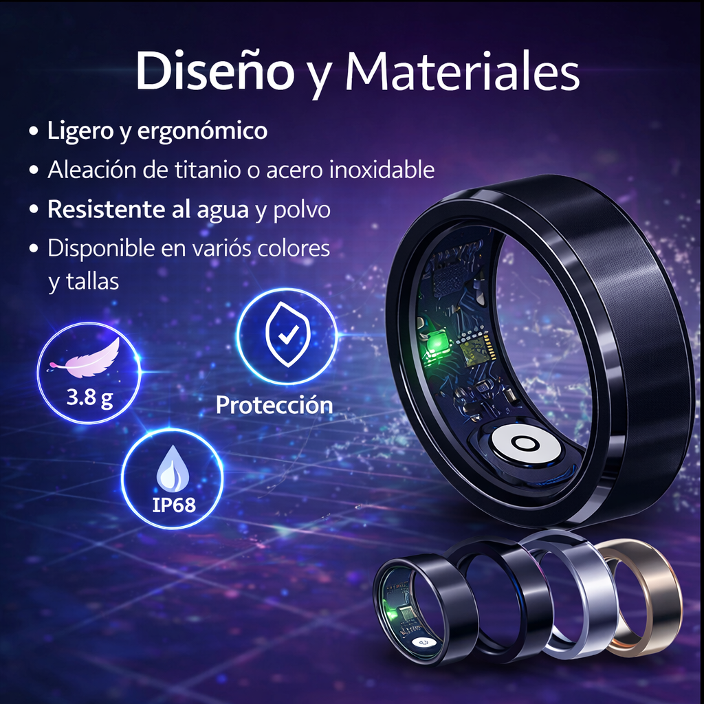 Anillo Inteligente – Control de Salud y Estilo en un Solo Toque