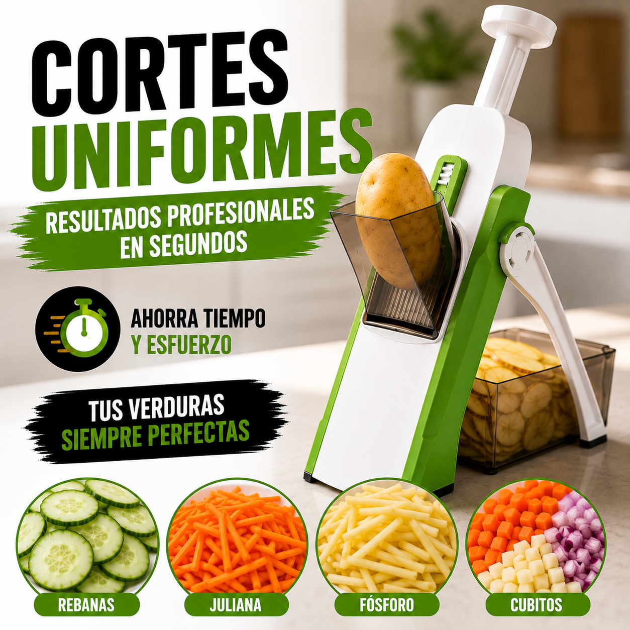 Cortador-Rallador Frutas y Vegetales+ ENVÍO GRATIS 🚚