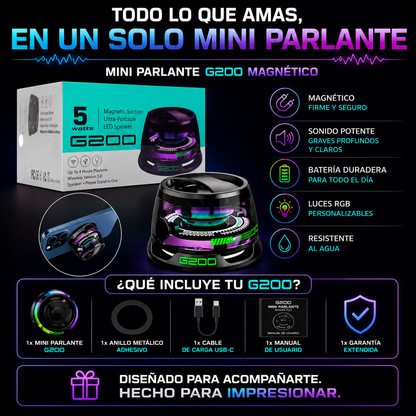 Mini Parlante Magnético portátil Multiuso-Sonido potente+ ENVÍO GRATIS 🚚