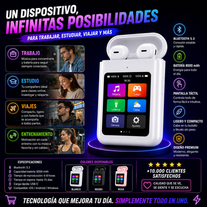 AUDIFONOS A98 POWER BANK PANTALLA TÁCTIL