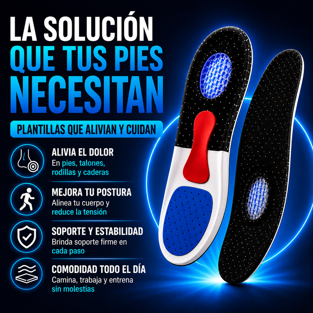 Plantillas Ortopédicas | Alivia Dolor de Pies y Fascitis Plantar + ENVÍO GRATIS 🚚