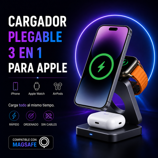Cargador 3 EN 1 inalámbrico MagSafe para Apple