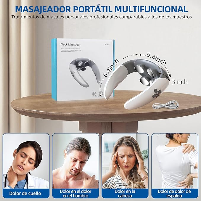 Masajeador Cervical Portátil Pulso Calórico