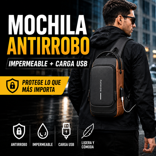 BOLSO ANTIRROBO CON CARGA USB+BLOQUEO