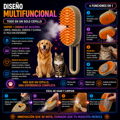 💫 ✨Cepillo de vapor para Mascotas-Spa para tu amigo peludo💫 ✨+ ENVÍO GRATIS 🚚