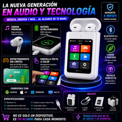 AUDIFONOS A98 POWER BANK PANTALLA TÁCTIL