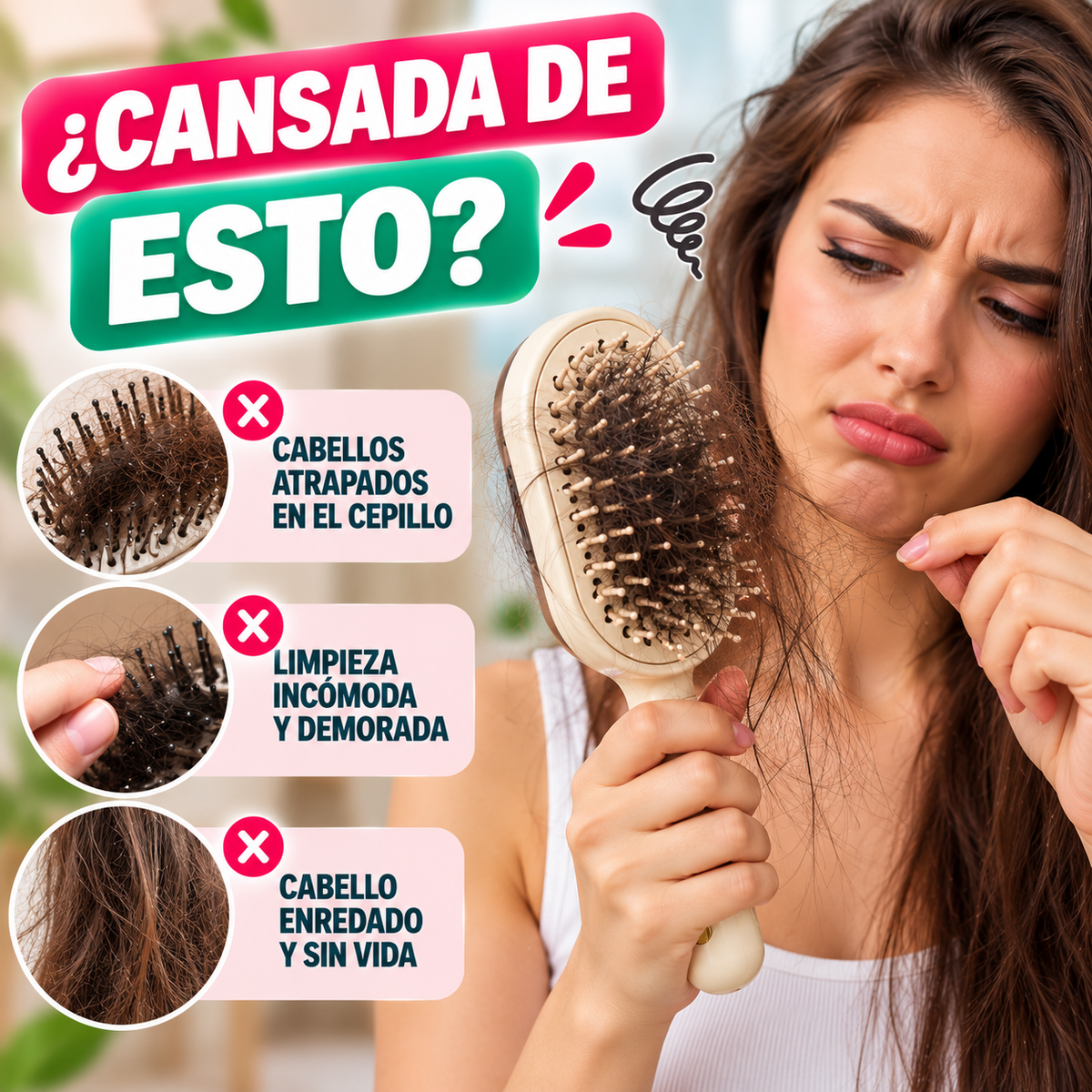Cepillo Desenredador Capilar Vapor