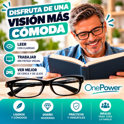 ¡ONEPOWER™: Lentes de lectura con enfoque flexible!