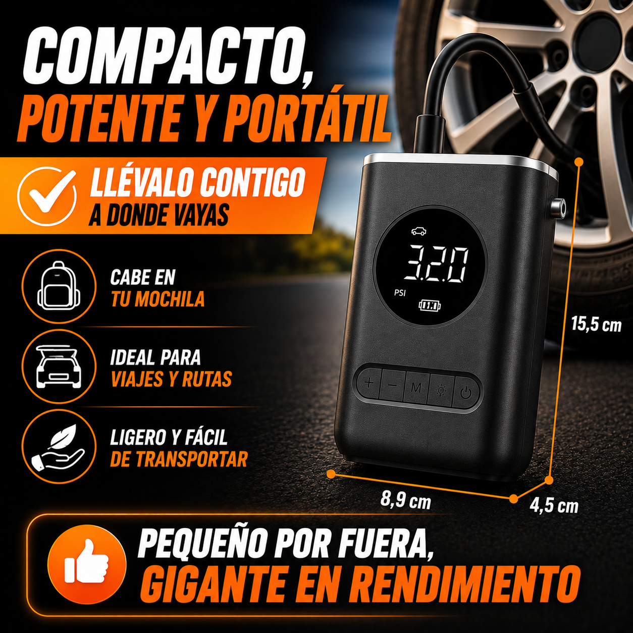 💫Inflador de Aire Portátil Recargable- Infla rápido y seguro💫 ✨+ ENVÍO GRATIS 🚚