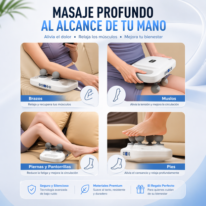 💆‍♀️ Masajeador Eléctrico 4 Cabezales 360° – Relajación Profunda en Casa+ ENVÍO GRATIS 🚚