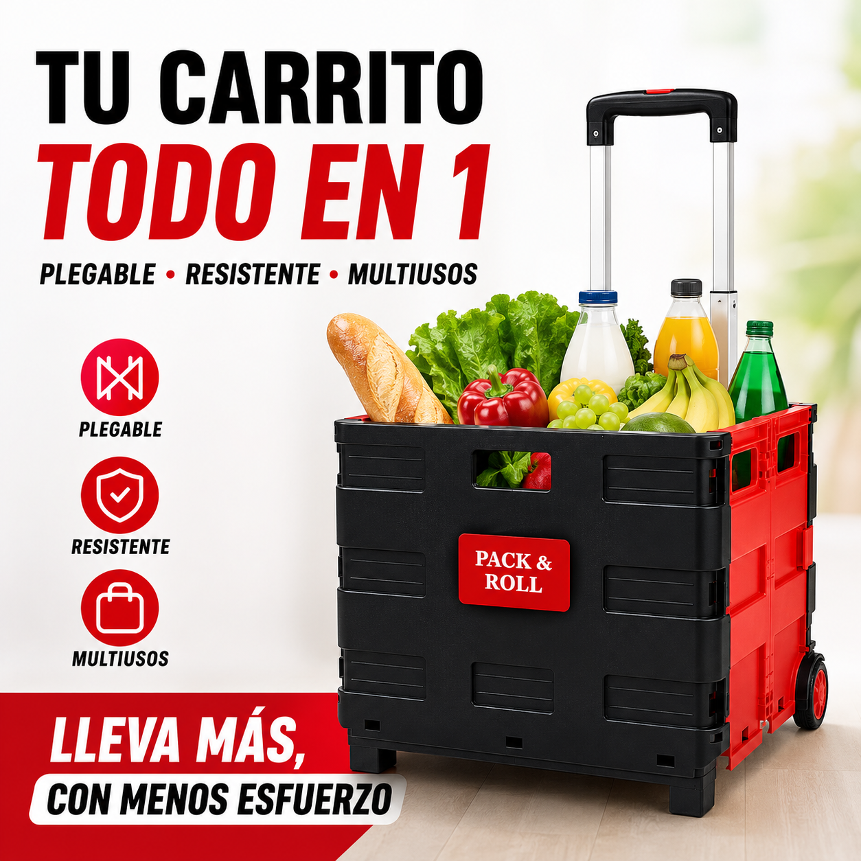 CARRITO PLEGABLE MULTIFUNCIONAL+ ENVÍO GRATIS 🚚
