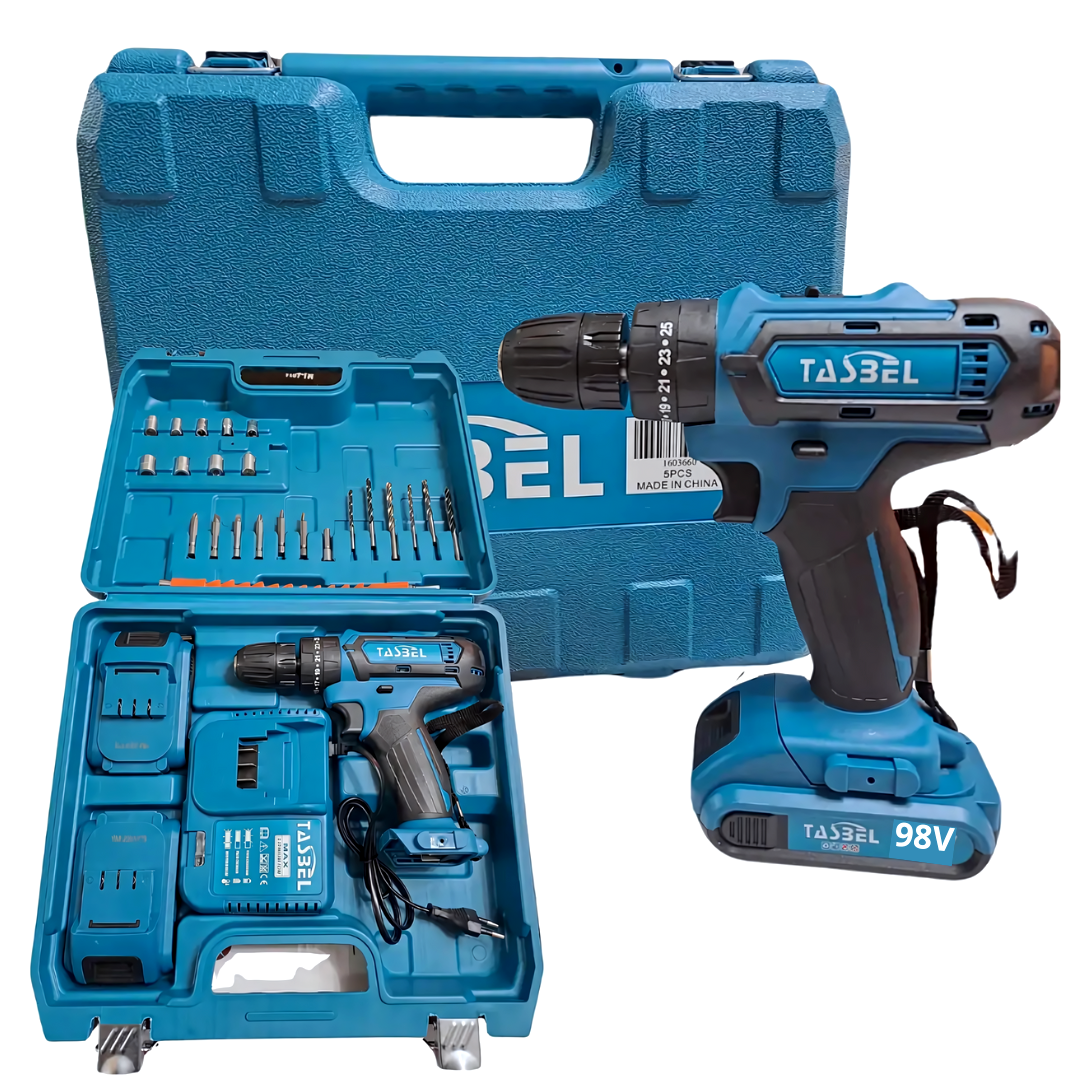 TALADRO INALÁMBRICO 2 BATERÍAS MÁS ACCESORIOS