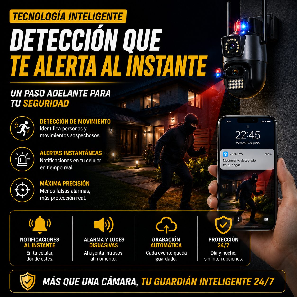 Cámara de Seguridad 360° GESKS que protege tu hogar desde tu celular+ ENVÍO GRATIS 🚚