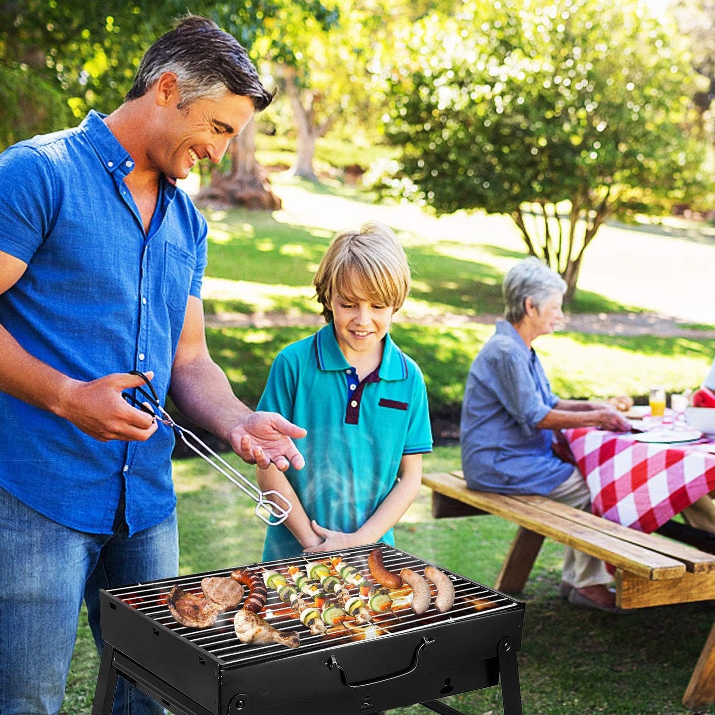 PARRILLA PORTÁTIL A CARBÓN PARA ASADOS