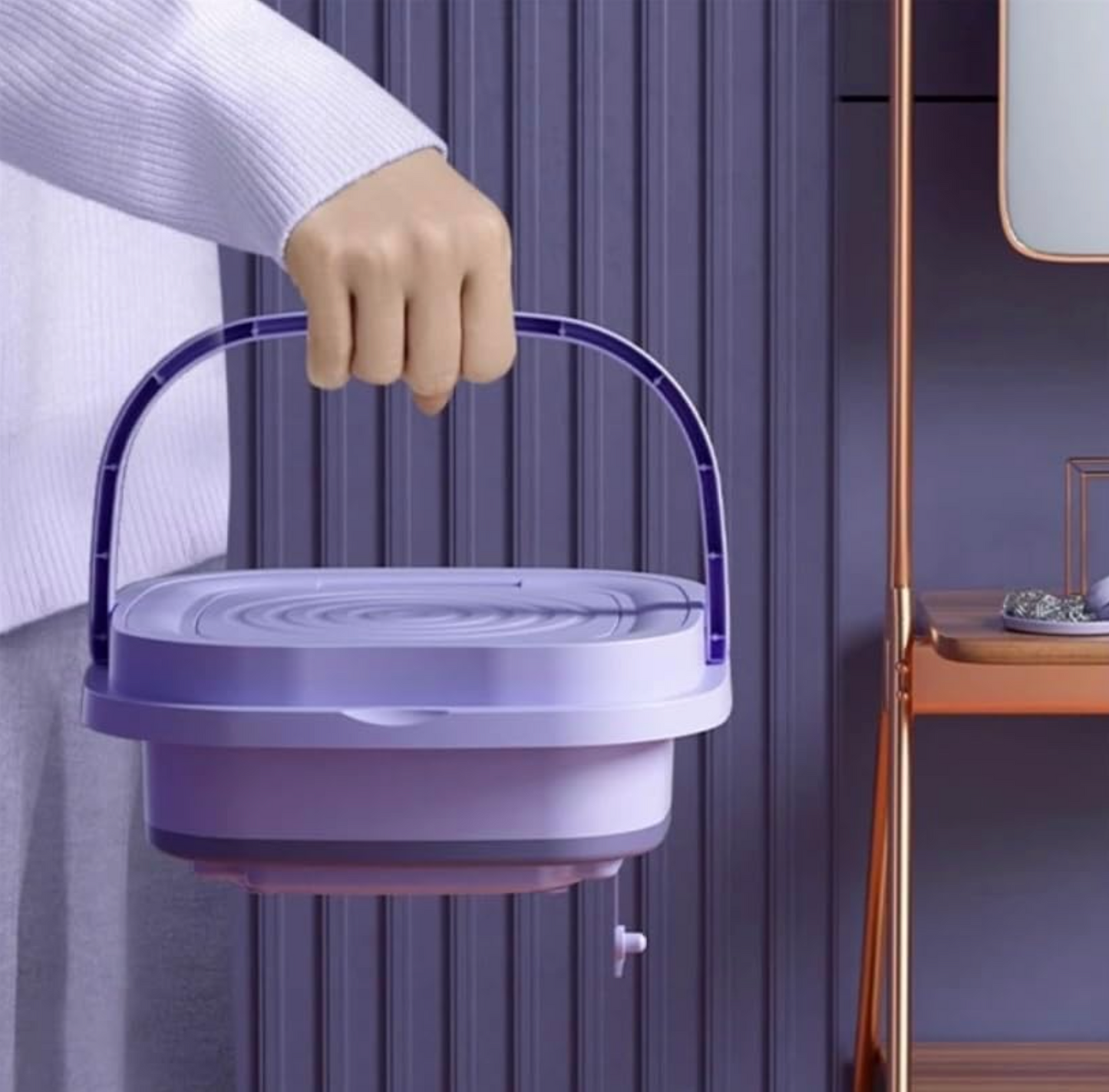 Lavadora Portátil Plegable con Esterilización por Luz Azul e Iones de Plata + ENVÍO GRATIS 🚚