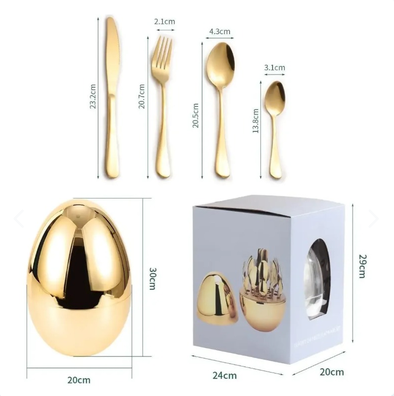Set de 24 Cubiertos Premium Color Oro