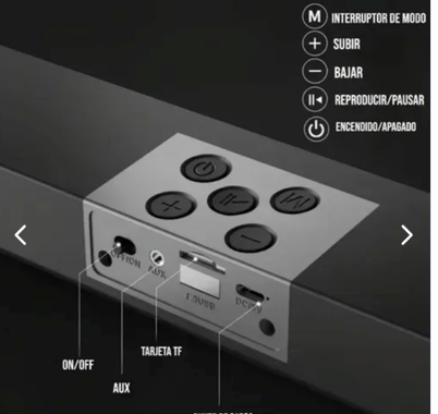 Parlante de Barra Bluetooth Recargable – Sonido Potente y Portátil