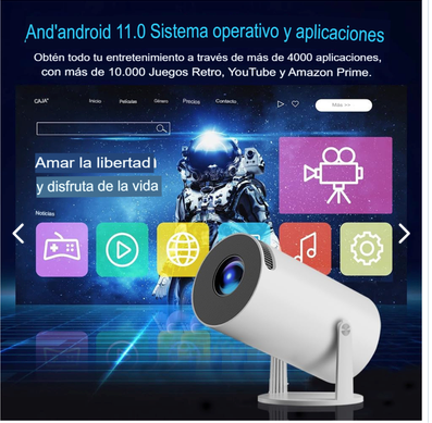 Mini Consola 2 Controles + Proyector 4K