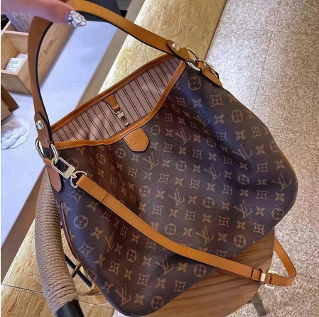 Lv Louis Vuitton Monogram Bolso De Cuero De Gran Capacidad Casual Shopper Crossbody