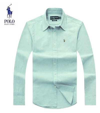 Original Ralph Laurens Bordado Color Caballo Manga Larga Camisa