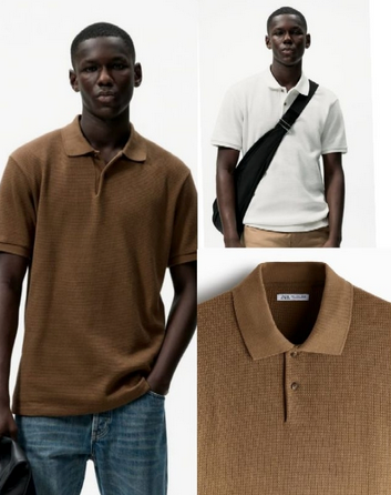 Hombres Zara Textura Polo