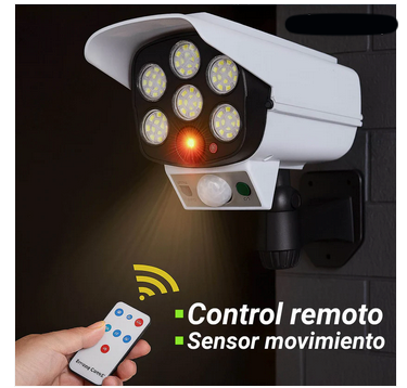 Foco Led Solar Tipo Camara+sensor De Movimiento + Control Remoto