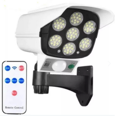 Foco Led Solar Tipo Camara+sensor De Movimiento + Control Remoto
