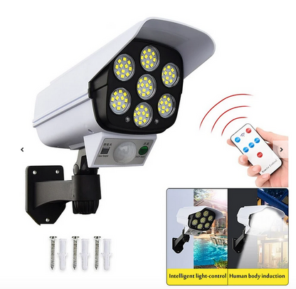 Foco Led Solar Tipo Camara+sensor De Movimiento + Control Remoto