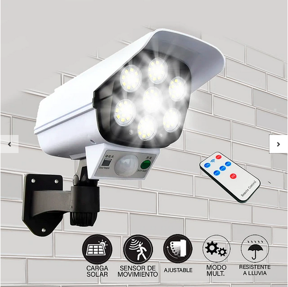 Foco Led Solar Tipo Camara+sensor De Movimiento + Control Remoto