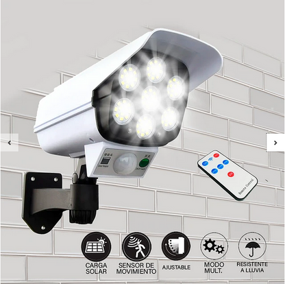 Foco Led Solar Tipo Camara+sensor De Movimiento + Control Remoto