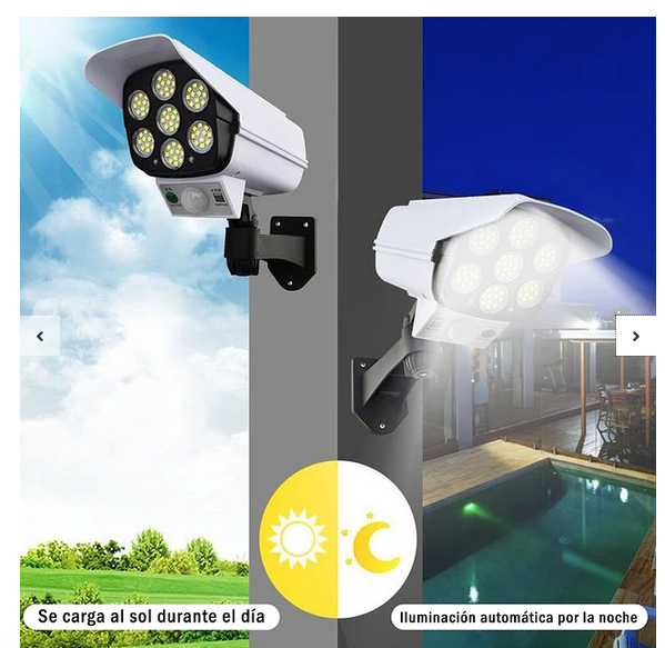 Foco Led Solar Tipo Camara+sensor De Movimiento + Control Remoto