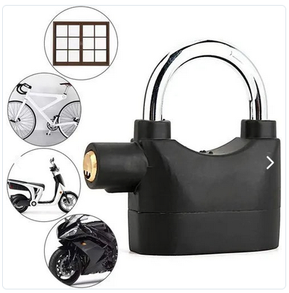Candado con Alarma 110 dB, Acero Inoxidable,  Moto, Bicicleta, Scooters
