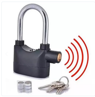 Candado con Alarma 110 dB, Acero Inoxidable,  Moto, Bicicleta, Scooters