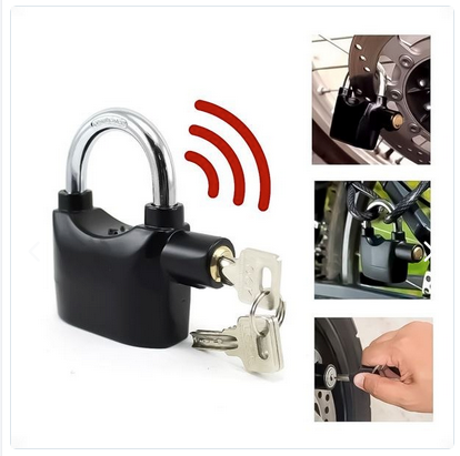 Candado con Alarma 110 dB, Acero Inoxidable,  Moto, Bicicleta, Scooters