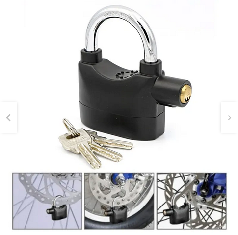 Candado con Alarma 110 dB, Acero Inoxidable,  Moto, Bicicleta, Scooters