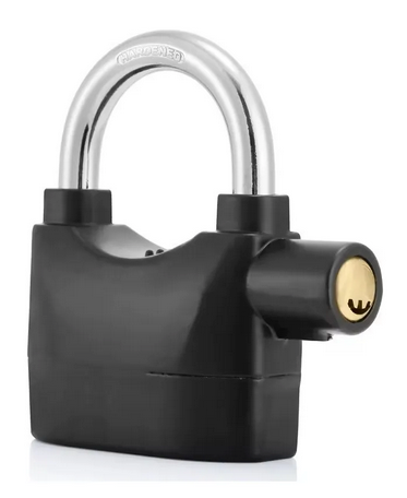 Candado con Alarma 110 dB, Acero Inoxidable,  Moto, Bicicleta, Scooters