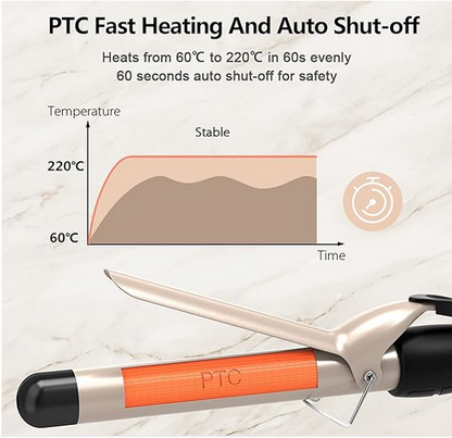 Rizador de 1 pulgada con barril de revestimiento de cerámica