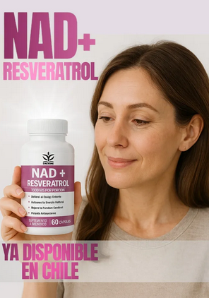 Nad + Resveratrol 1000mg Original, 60 Caps. Original Sin Sabor