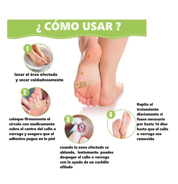 20 Parches Removedor De Callos Y Verrugas Alivia Dolor Sin Aroma