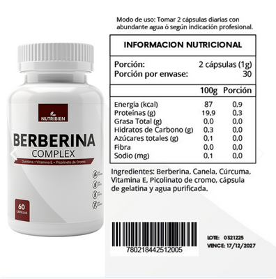 Berberina suplemento paramantener niveles normales de glucosa